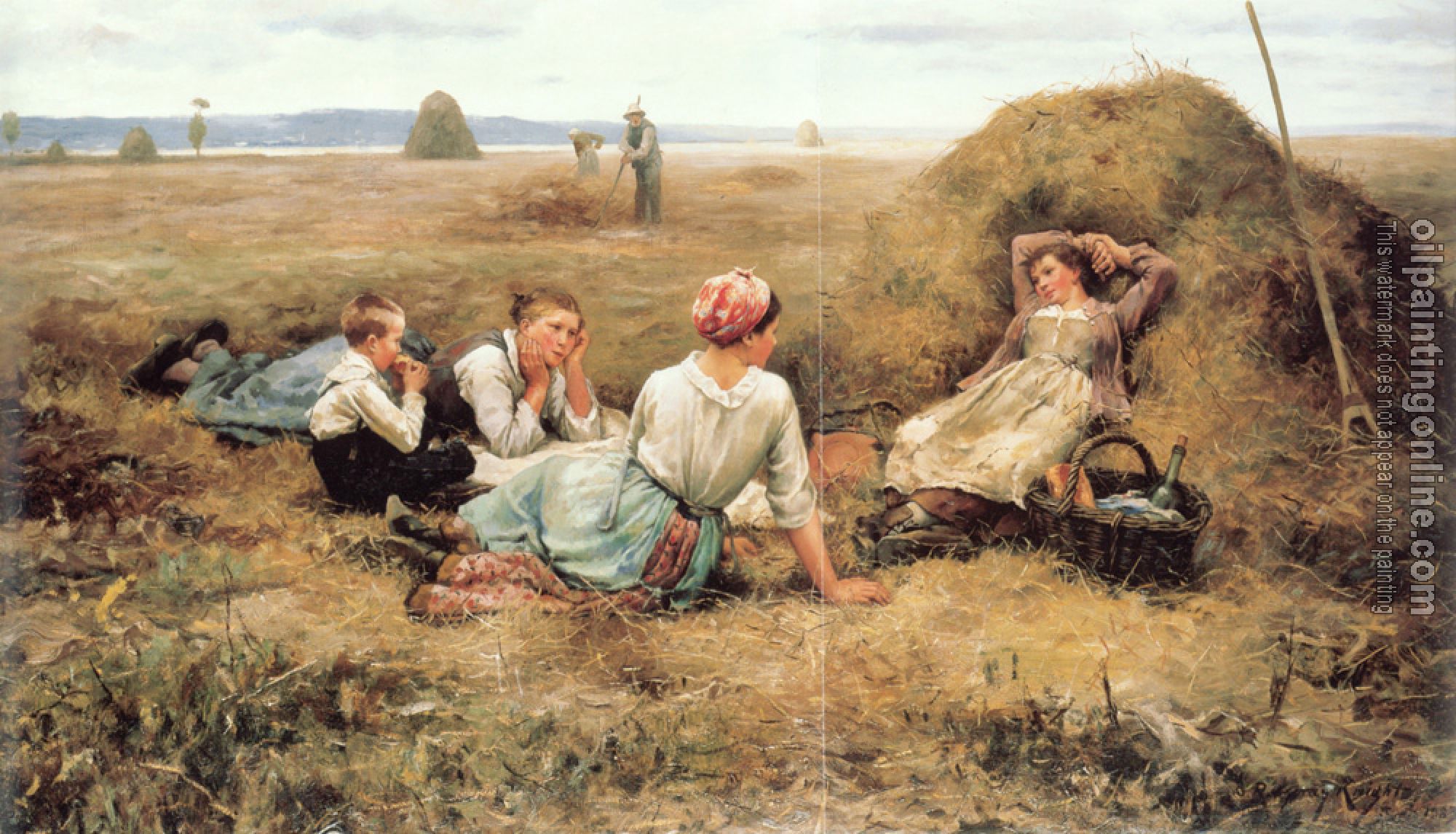 Daniel Ridgway Knight - The Harvesters Resting detail